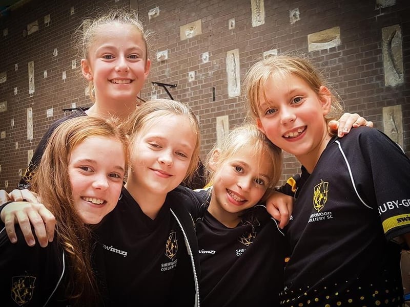 Swimmers from the Sherwood Colliery Swim Club enjoy a club event. Were you a member of the club and what are your memories?