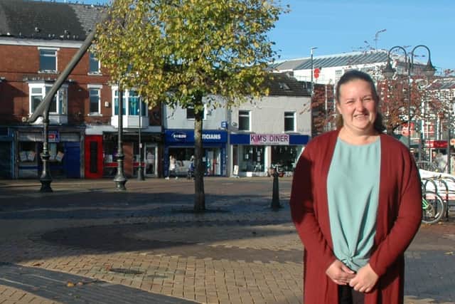 Coun Samantha Deakin, executive lead member for parks, town centres and environmental services, in Portland Square, Sutton, venue for the plant fair.