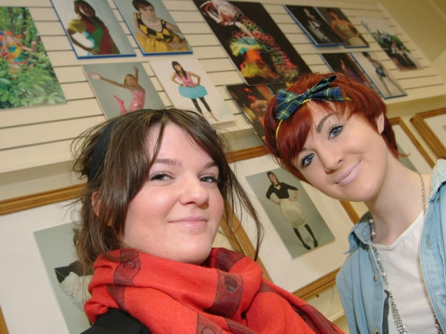 In 2010, students from West Notts College who studied for a BTEC Level 3 Diploma in Fashion and Textiles held an exhibition of their work at Mansfield's West Gate Store. Students pictured from the left are; Bethan Lewis from Forest Town and Lauren Rebecca of Kirkby.