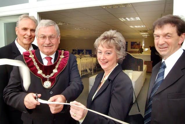 Mansfield District Council chairman Councillor Barry Answer cut the ribbon to officially open the new extended showroom on Mansfield Woodhouse's Old Mill Lane Industrial Estate.