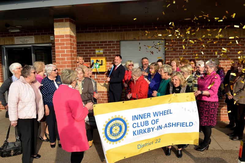 The unveiling of new defibrillator at the Summit Centre. Members of Kirkby Inner Wheel Club fundrasied to buy the life saving equipment.