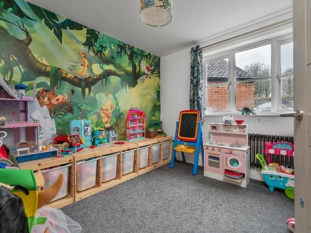 No need to send the kids upstairs to their bedrooms if they want to play. For this versatile space on the ground floor has been turned into a dedicated playroom. Equally, it could be used as a formal dining space, a home office or even a little snug.