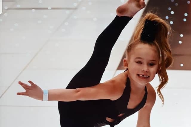 Myah mid-routine
