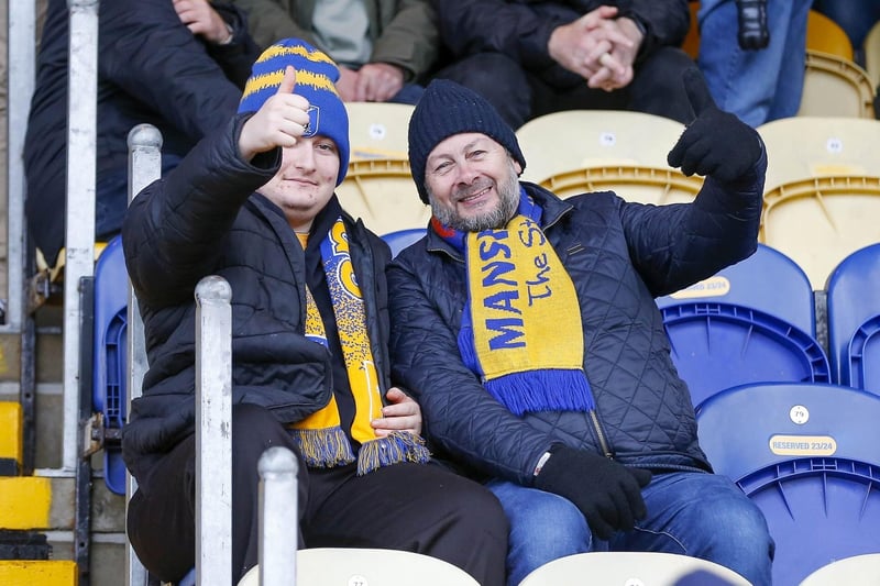 Mansfield Town fans enjoy the 2-0 win over Newport County.