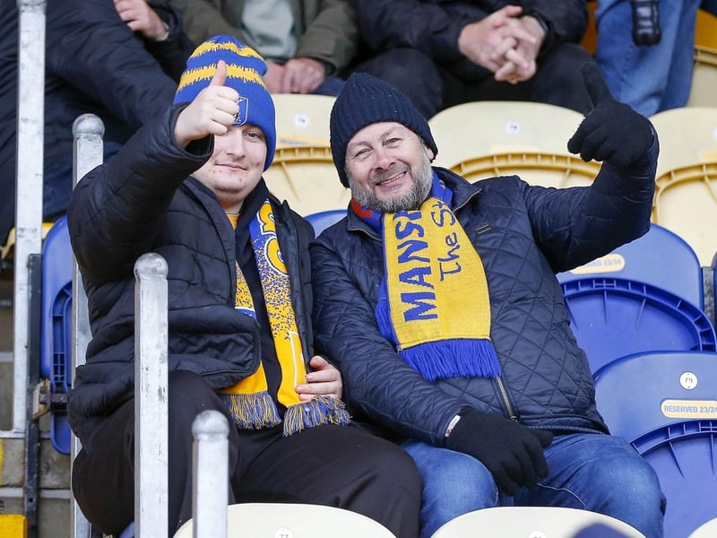 Mansfield Town fans enjoy the 2-0 win over Newport County.