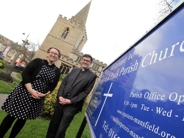 The new bishop is pictured in Mansfield.