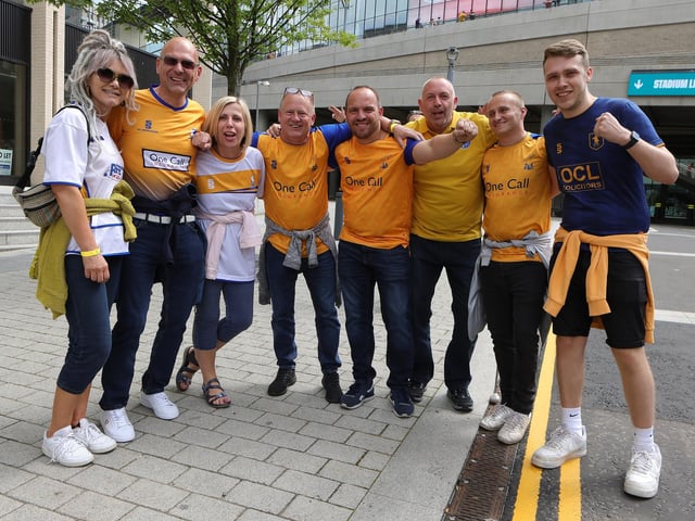 Stags fans enjoy the pre-match atmosphere.