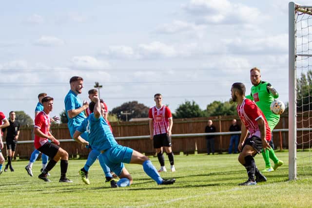 Former Stags midfielder Chris Smith opens the scoring for the Cobras. Pic by Dan Walker.