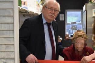 Councillor Steve Fritchley, Bolsover District Council leader, at the official opening of the new community shop in Shirebrook.