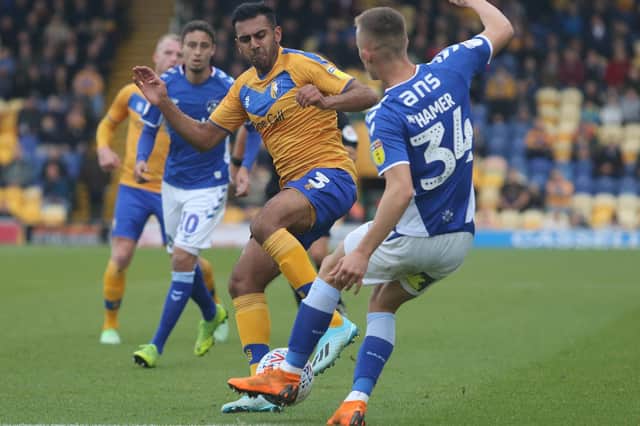 Action from Mansfield Town's match against Oldham Athletic last season at the One Call Stadium.