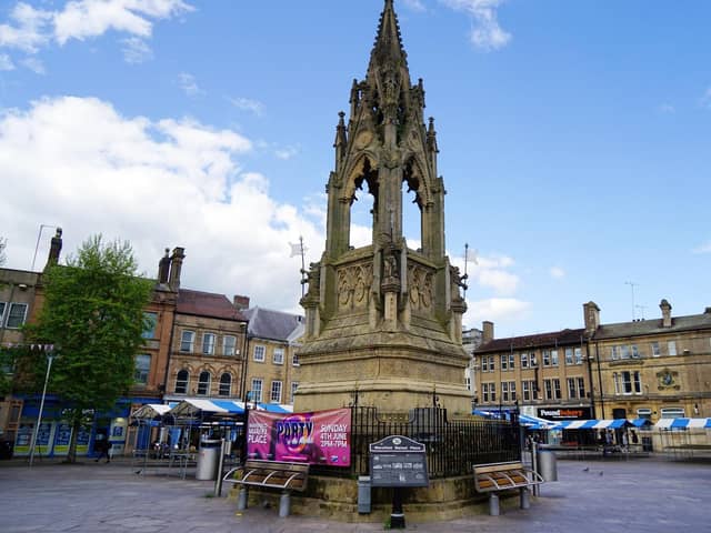 The Bentinck Memorial in the centre of Mansfield's Market Place