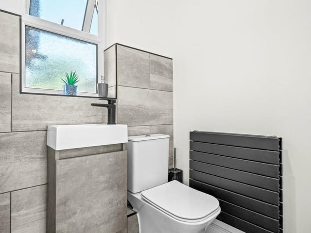 A quick peek at the downstairs loo, which has been given a contemporary feel.