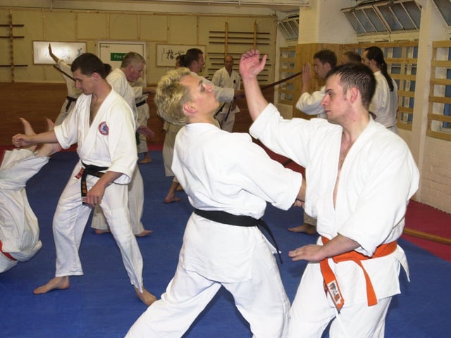 Pictured at the Trafalgar Works, Wellington Street in 2000, where the new Kyo-Gi-Kan Martial arts studio was officially opened.