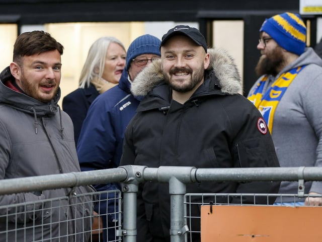 Mansfield fans at The EnviroVent Stadium for the match against Harrogate Town.