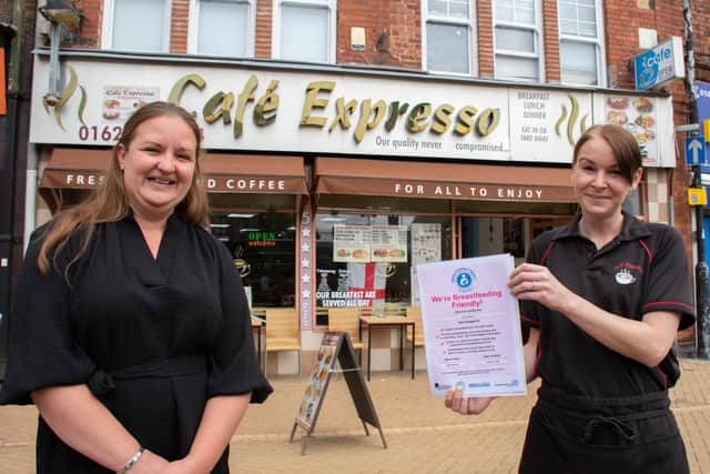 Councillor Samantha Deakin at Cafe Expresso, which is taking part in the scheme