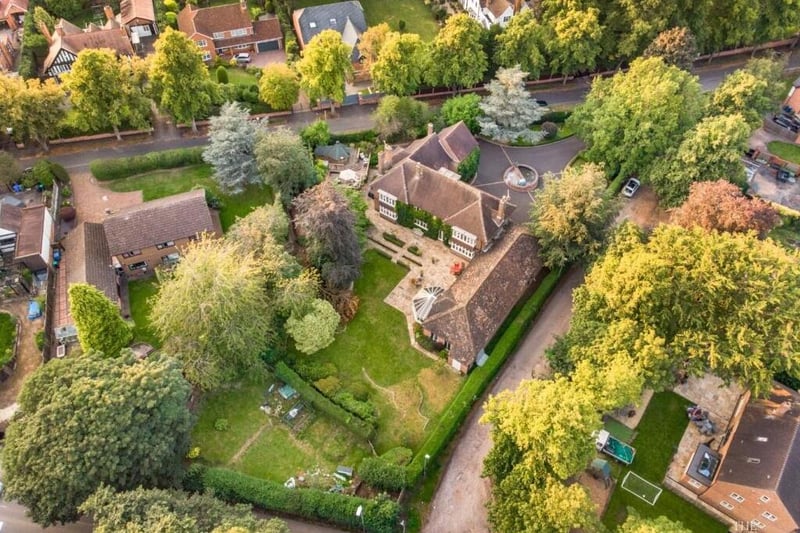 Before we step inside Lanesend House, let's take in a view from the skies via this drone shot.The property sits on a plot spanning three-quarters of an acre.