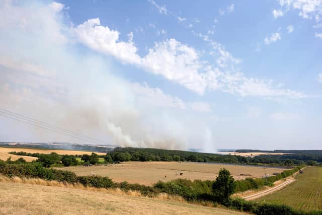 Fire crews worked throughout the night to tackle the large blaze on farmland in Blidworth