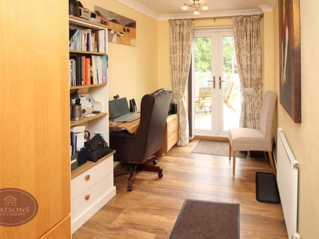 The third bedroom is a single that can easily be converted into an office or study. A major asset is that it has double-glazed French doors that lead to the back garden.