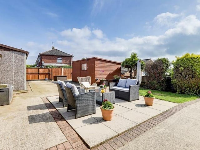 At the heart of the private and enclosed back garden is this charming patio area with space for seating. Perfect for al fresco relaxing or entertaining in the summer.
