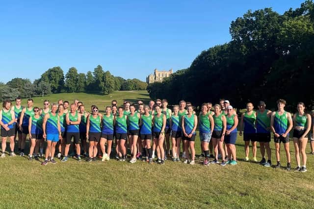 The Mansfield Harriers team before the race at Wollaton.