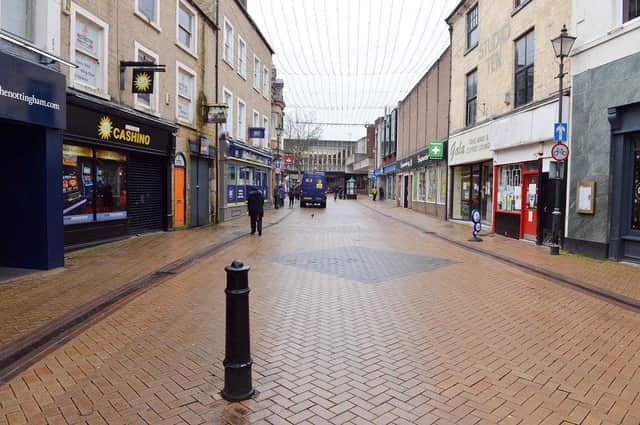 Mansfield Town Centre ...eerily quiet during the lockdown