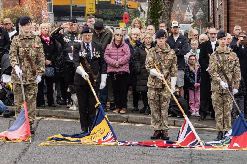 Flags lowered during the two-minutes silence in Eastwood.