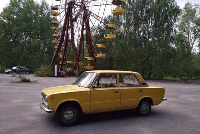 The vehicle was stolen and vandalised by Russian troops at Chernobyl.