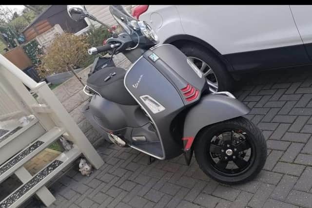An image of the Vespa motorcycle as shared by Kevin.