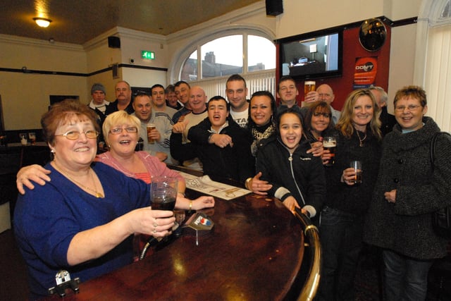 Dot Warburton and her customers at the Stanhope Hotel in 2010. Are you pictured?