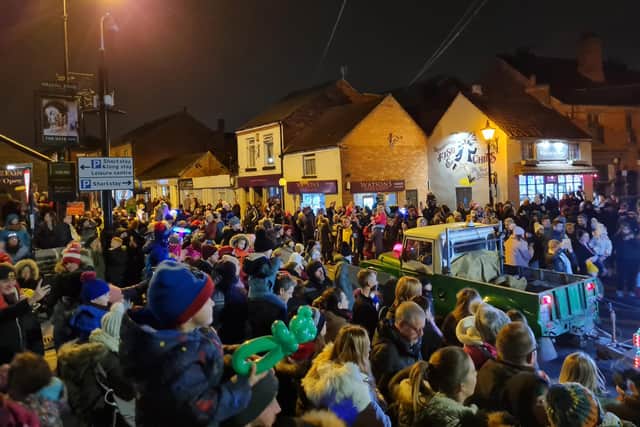 Crowds gathered to see the parade and lights switch. Photo by The Nugget.