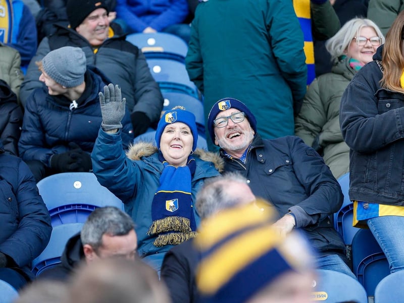 Mansfield Town fans at the win over Grimsby Town.