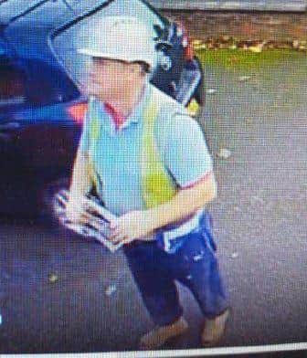 Police investigating an incident of fraud in Derbyshire are appealing for help to identify this man. Image: Derbyshire police.
