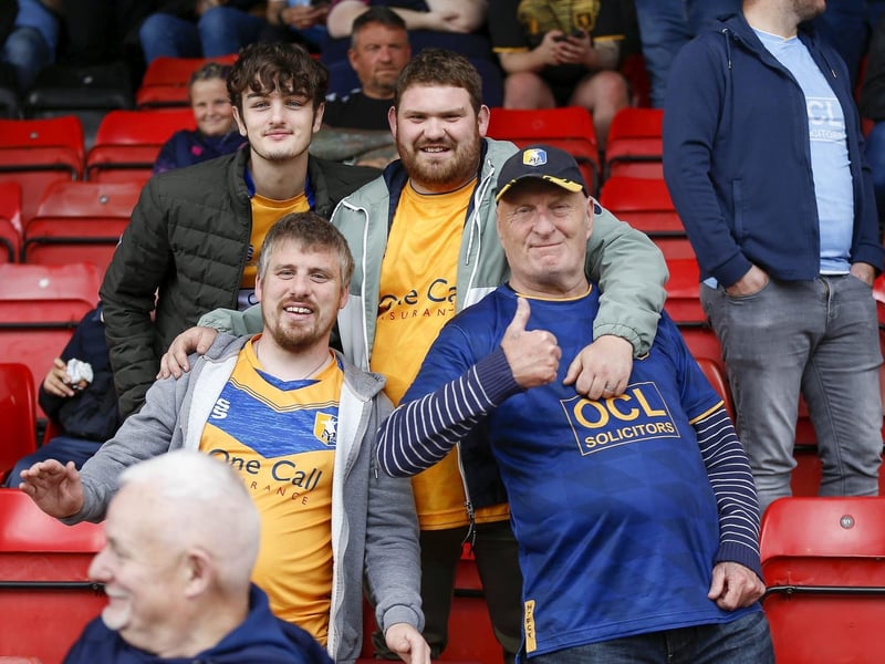 Stags fans ahead of kick-off at Gresty Road.