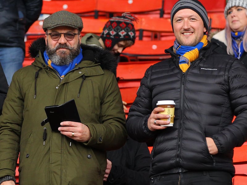 Stags fans ahead of kick-off before a 1-0 defeat to Swindon Town in February 2018.