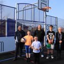 Parks development officer Andy Chambers with Coun Andy Burgin, Coun Sonya Ward and local residents