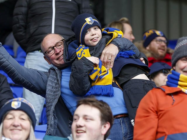 Mansfield Town fans enjoy victory at Tranmere Rovers.
