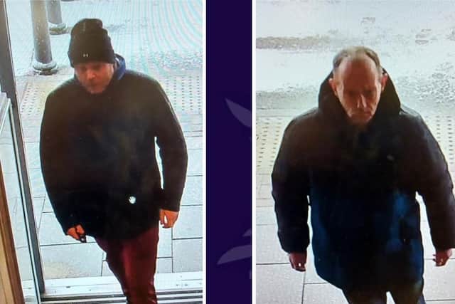 Police are keen to speak to the men pictured.