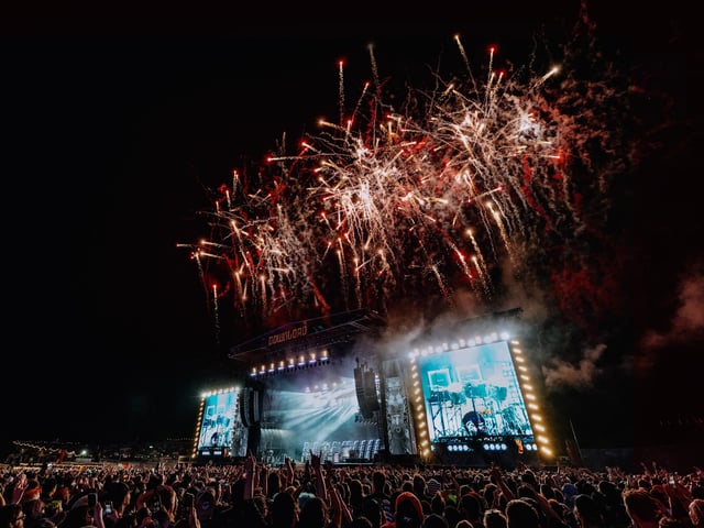 Green Day ended their set with fireworks