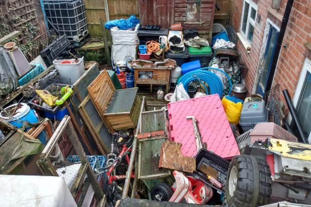 Waste in the garden on Beeley Avenue.