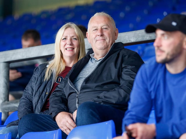 Mansfield Town fans enjoy the 3-0 win at Oldham Athletic.