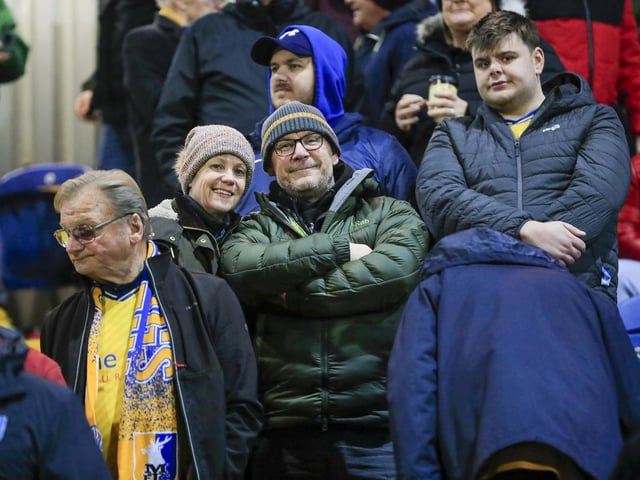 Mansfield Town fans ahead of the defeat to MK Dons.
