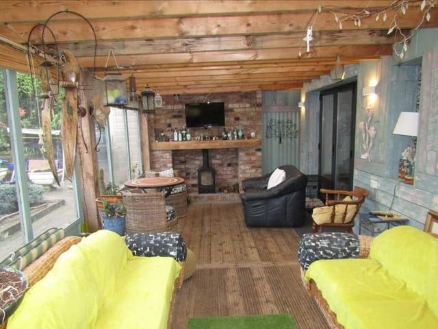 And here is that garden room, which is a unique space full of character and charm. As the name suggests, it overlooks the property's garden.