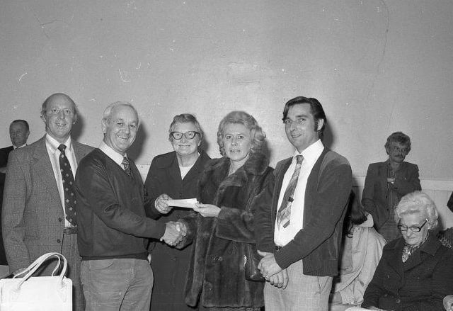 A cheque presentation for the Old Mansfield Woodhouse Society.