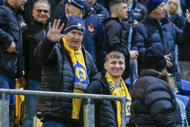 Mansfield Town fans before the defeat to Wrexham on 4th November 2023.