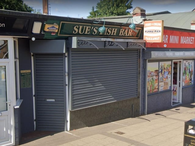 Sues Fish Bar on Skerry Hill, Mansfield. Last inspected on December 13, 2022.