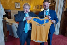 Prime Minister Boris Johnson MP with Mansfield MP, Ben Bradley