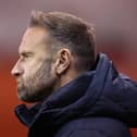 Ian Evatt, Manager of Blackpool looks on prior to the Emirates FA Cup Second Round match between Blackpool and Carlisle United on December 07, 2025 in Blackpool, England. (Photo by Alex Livesey/Getty Images)
