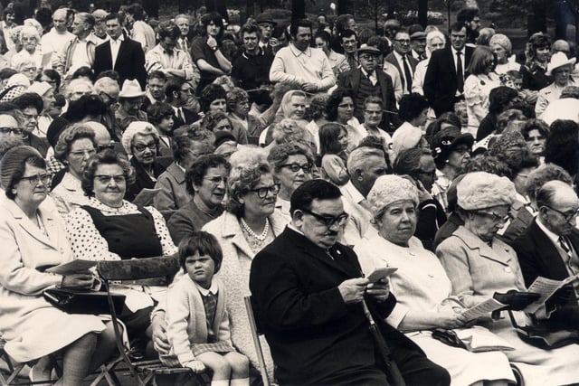 Hillsborough Park for the annual Whit Sing in May 1973