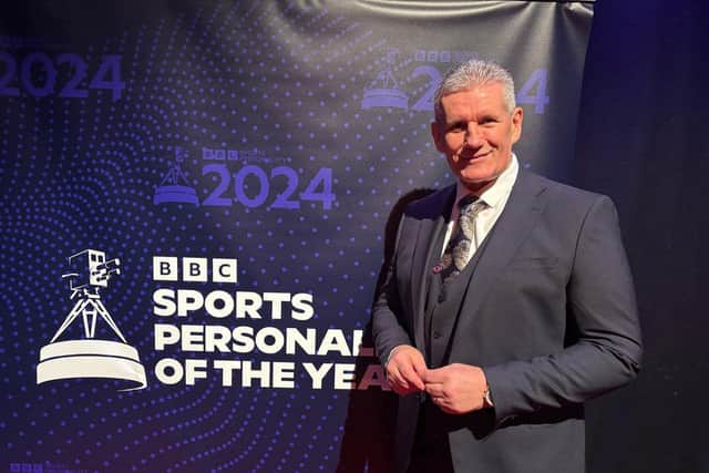 Stewart Nubley at the BBC SPOTY 2024 Award after winning the BBC East Midlands Unsung Hero Award.
