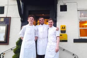 (Left to right) Charlie Harris, head chef Mark Ainsthorpe and pastry chef Joel Stubbs